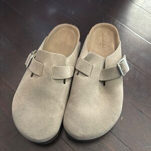 Universal Thread Taupe Suede Clogs
